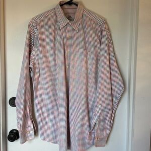 Peter Millar Mens XLarge Rainbow Plaid Nanoluxe Easycare Button Down Cotton